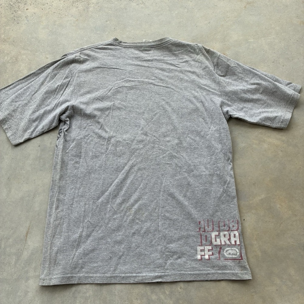 Y2K Vintage Ecko Unltd. T-Shirt Grey Graffiti Graphic Print Logo Skater Pinkman - Picture 4 of 7